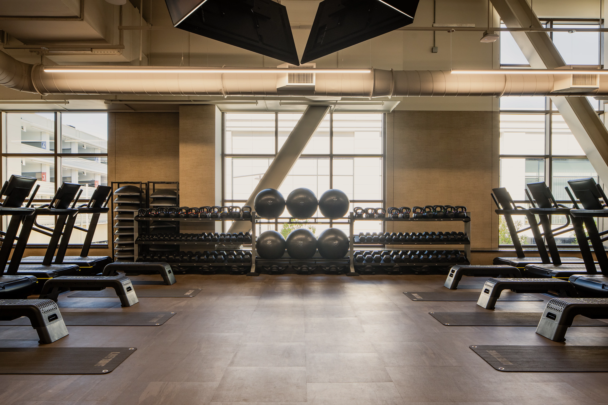 Small group training area on the fitness floor at Life Time Walnut Creek club location