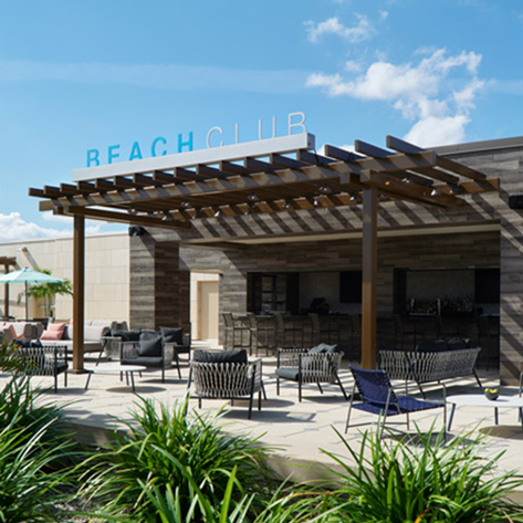 Outdoor Beach Club and Lounge at Life Time