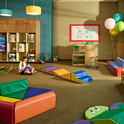 Inside child care center at Life Time